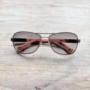 Coach Caroline 56mm Gradient Aviator Sunglasses Rose Gold Pink Designer Shades